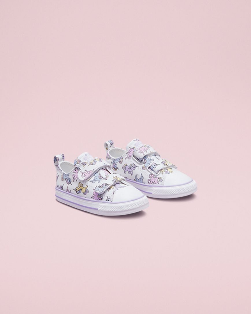 Zapatillas Bajas Converse Chuck Taylor All Star Easy-On Unicorns Niño Blancas Gris Moradas | PE 5LWE7P